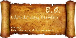 Böröczky Olivér névjegykártya