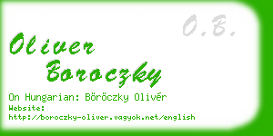 oliver boroczky business card